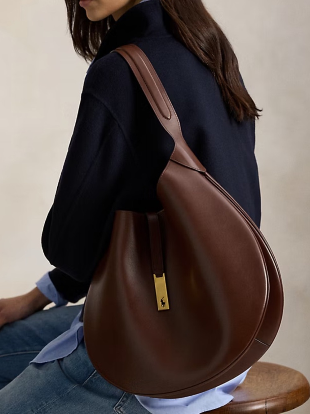 Polo ID Large Calfskin Shoulder Bag
